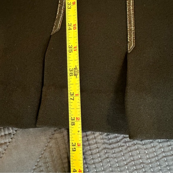 MaxMara black midi dress with leather trim 8 square neckline lbd - Picture 10 of 12